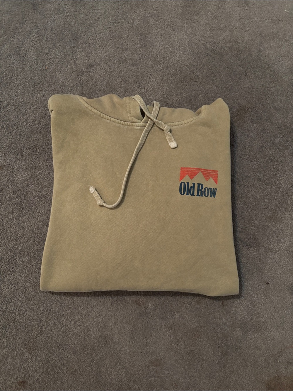 Old Row Men's Hooded Pullover Sweatshirt in tan.